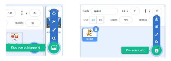 kies sprite en achtergrond